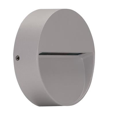 Domus Round Surface Mounted LED Step Light Silver 4W 240V IP54 3000K